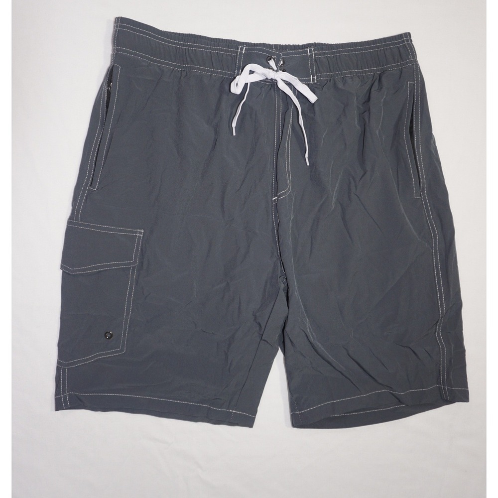 Silkworld Size 36 Gray Swim Trunks Cargo Pocket Board Shorts
